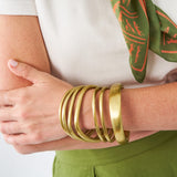 Campbell Bangle Set of 6 Matte Brass Bracelet