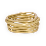 Campbell Bangle Set of 6 Matte Brass Bracelet