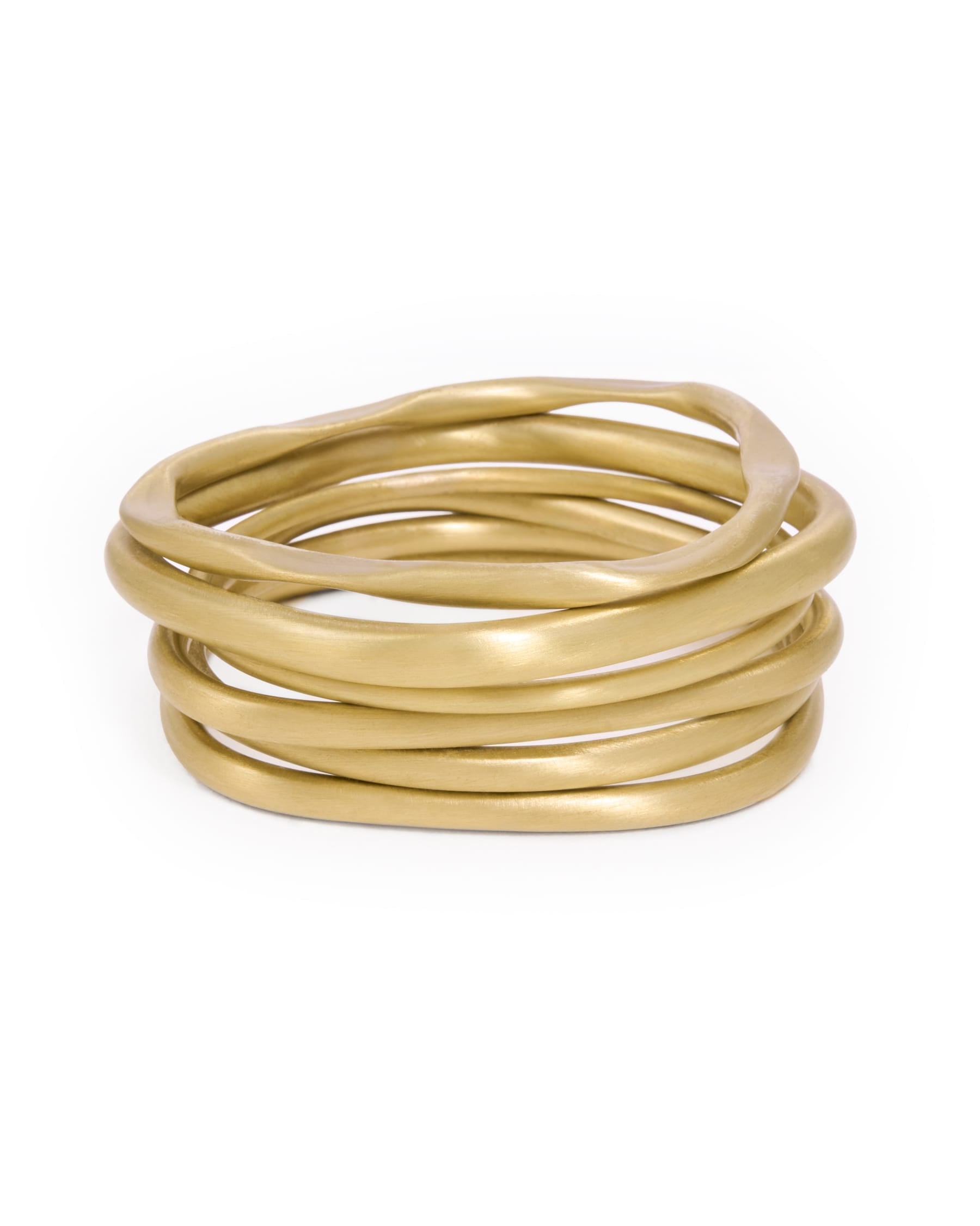 Campbell Bangle Set of 6 Matte Brass Bracelet