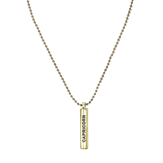 Capricorn Zodiac Brass Necklace Necklace