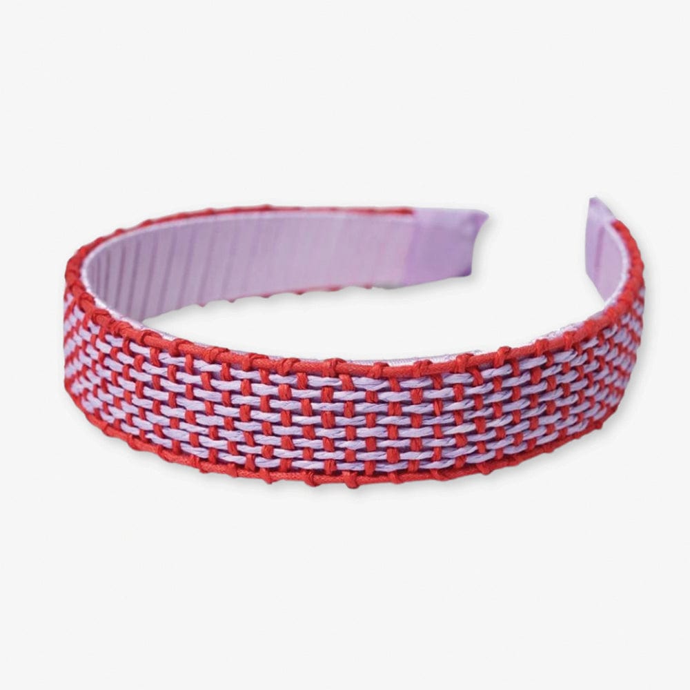 Caroline Two Color Woven Raffia Headband Light Lavender