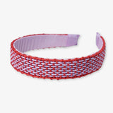 Caroline Two Color Woven Raffia Headband Light Lavender