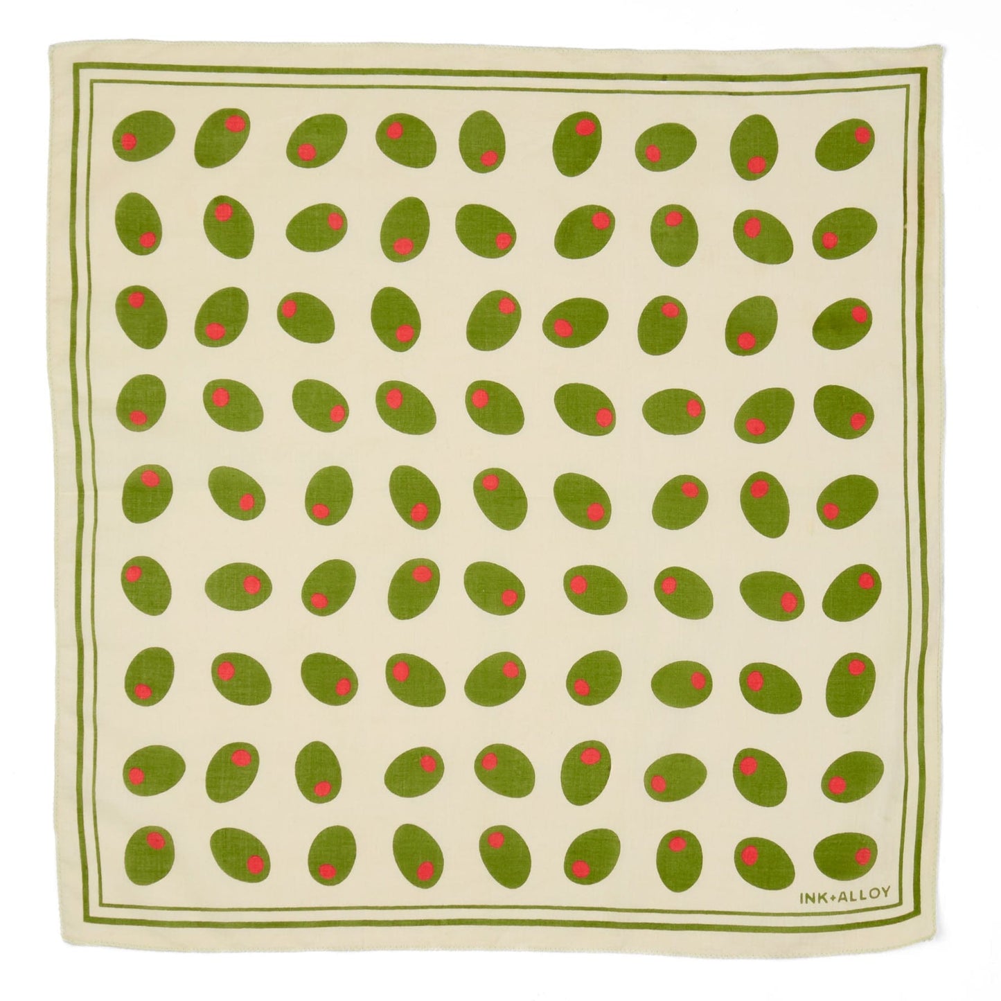Carson Olive Print Scarf 21x21 Bandana