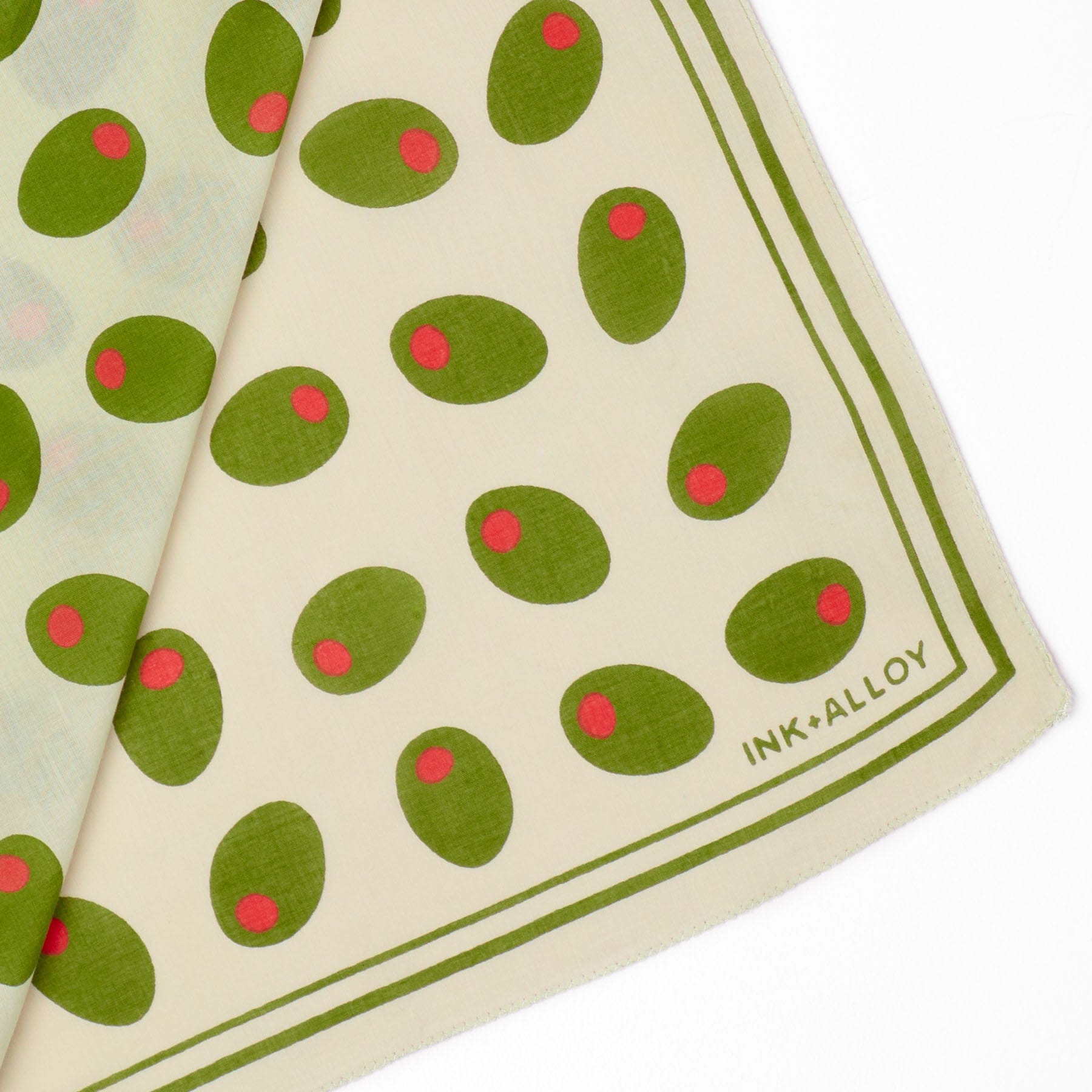 Carson Olive Print Scarf 21x21 – INK+ALLOY LLC