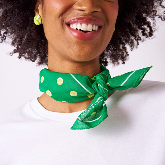 Carson Tennis Ball Print Scarf 21x21 – INK+ALLOY LLC