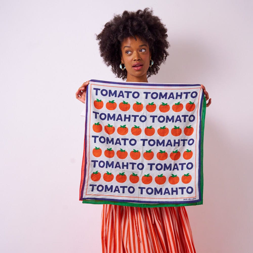 Carson Tomato Tomahto Print Scarf 21x21 Bandana
