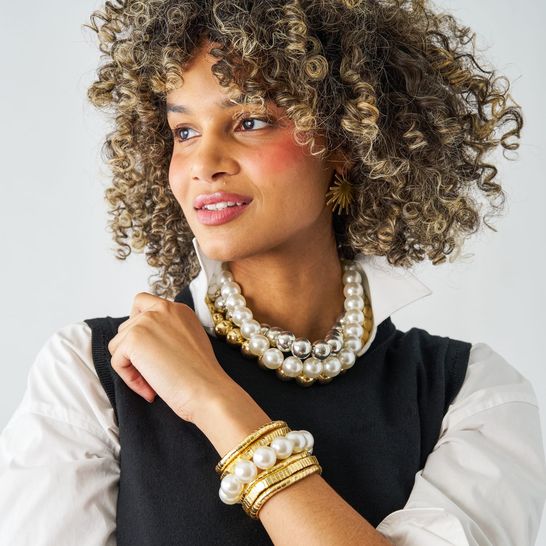 Cece Large Bead Bracelet Pearls Bracelet