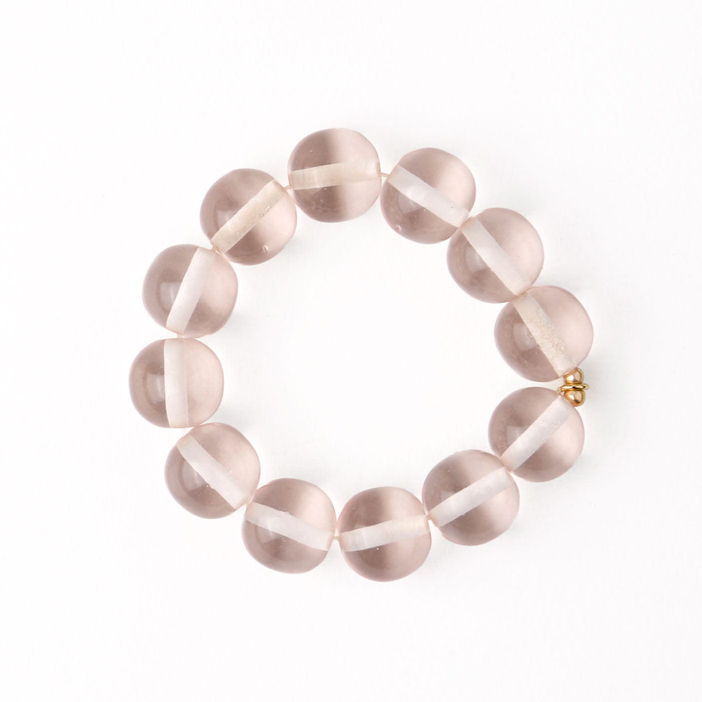 Cece Large Resin Bead Bracelet Clear Stretch