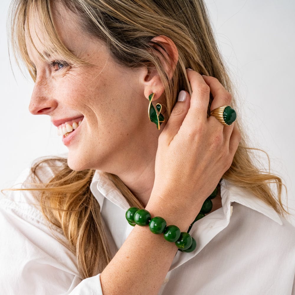 Cece Large Resin Bead Bracelet Green – INK+ALLOY LLC