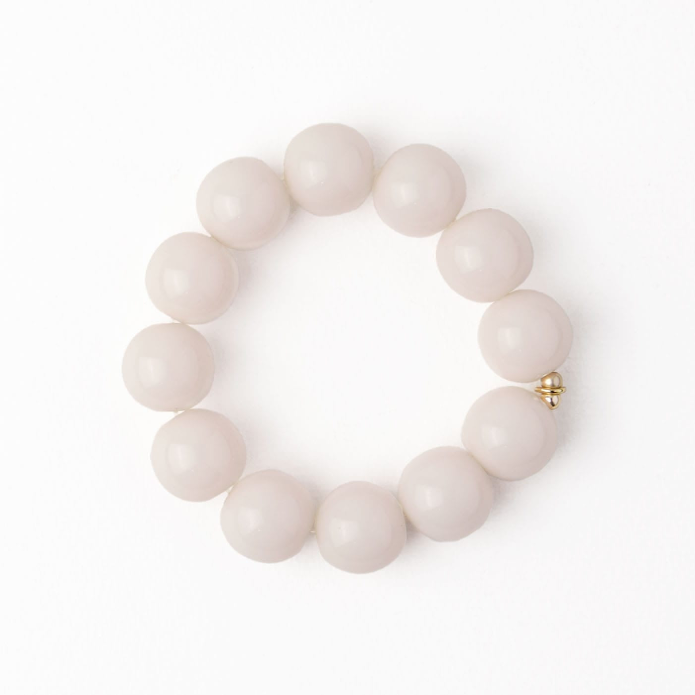 Cece Large Resin Bead Bracelet Milky White Bracelet