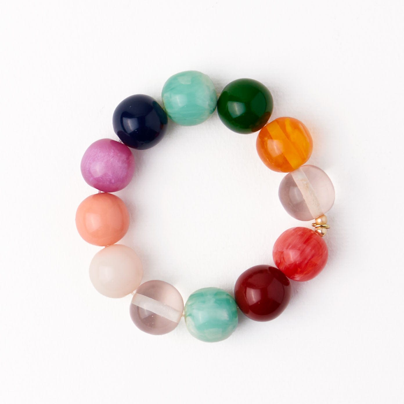 Cece Large Resin Bead Bracelet Multi Stretch