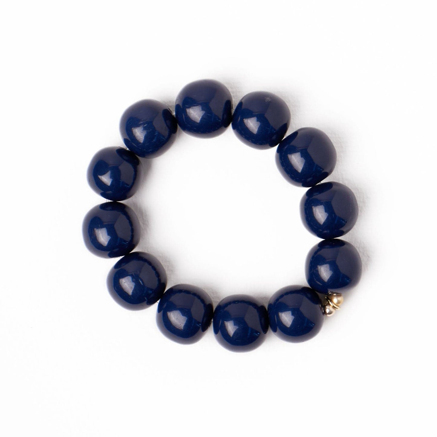 Cece Large Resin Bead Bracelet Navy Stretch