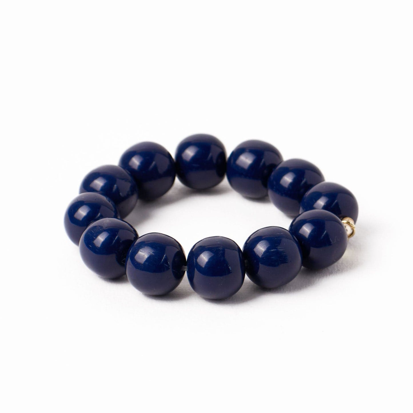 Cece Large Resin Bead Bracelet Navy Stretch