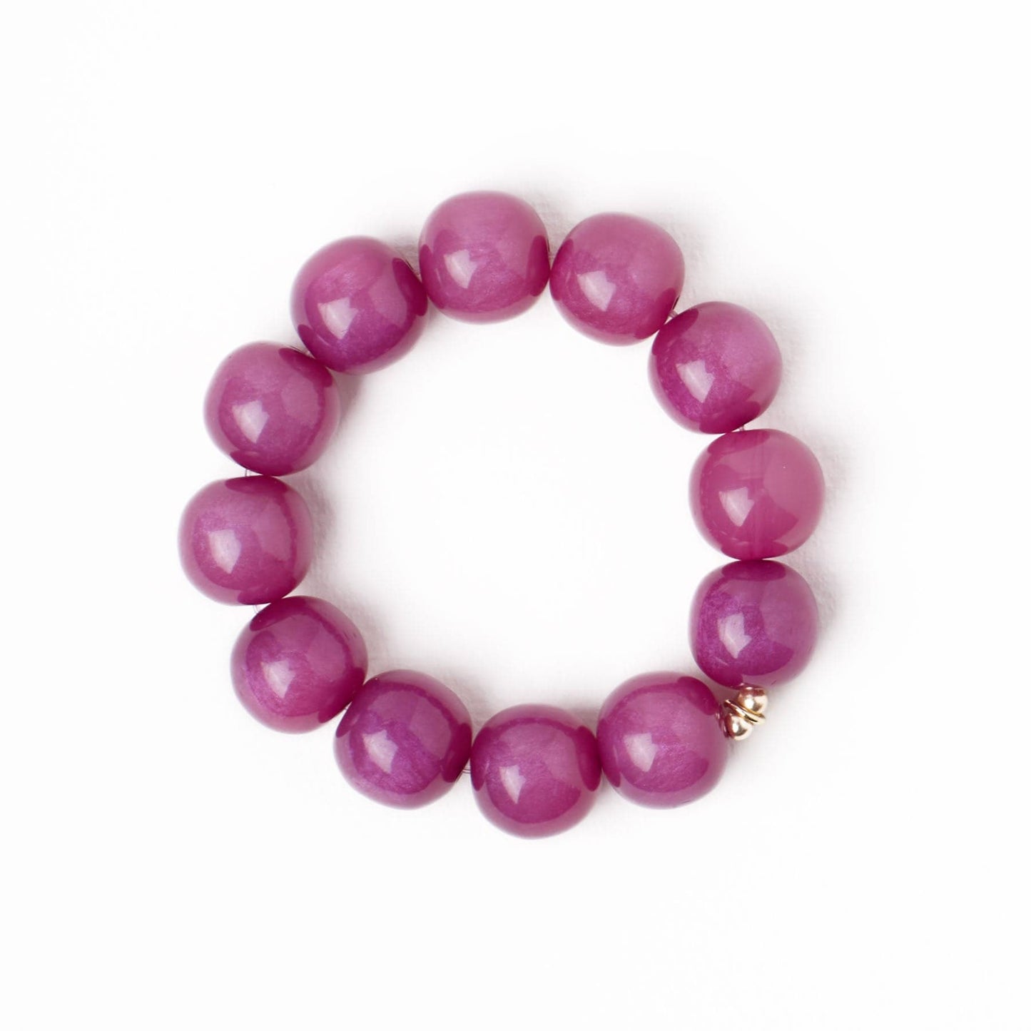 Cece Large Resin Bead Bracelet Purple Stretch