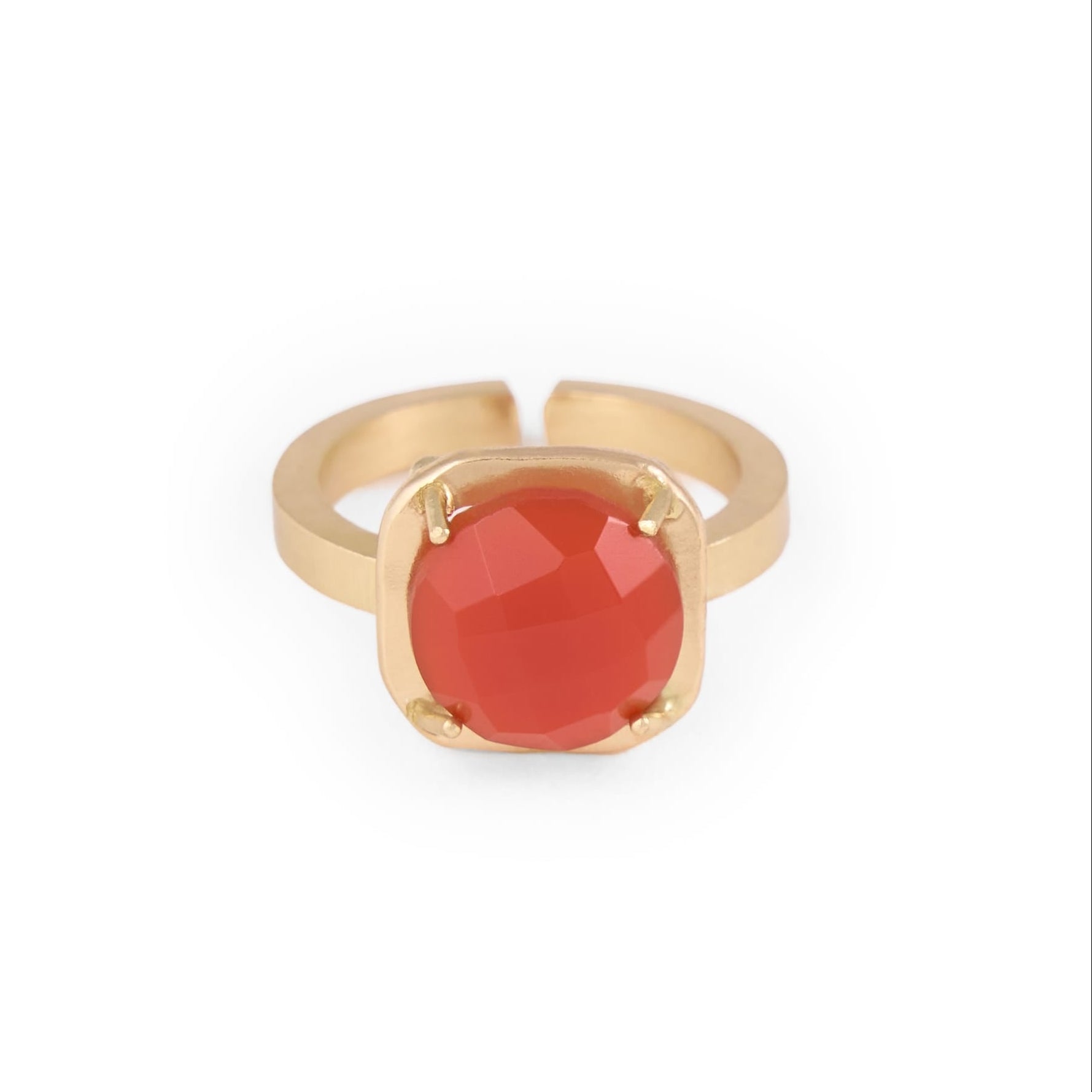 Celeste Single Stone Adjustable Ring Carnelian Ring