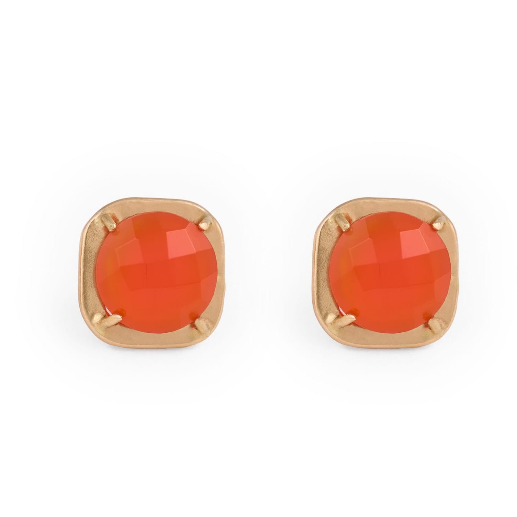 Celeste Single Stone Post Earrings Carnelian Post