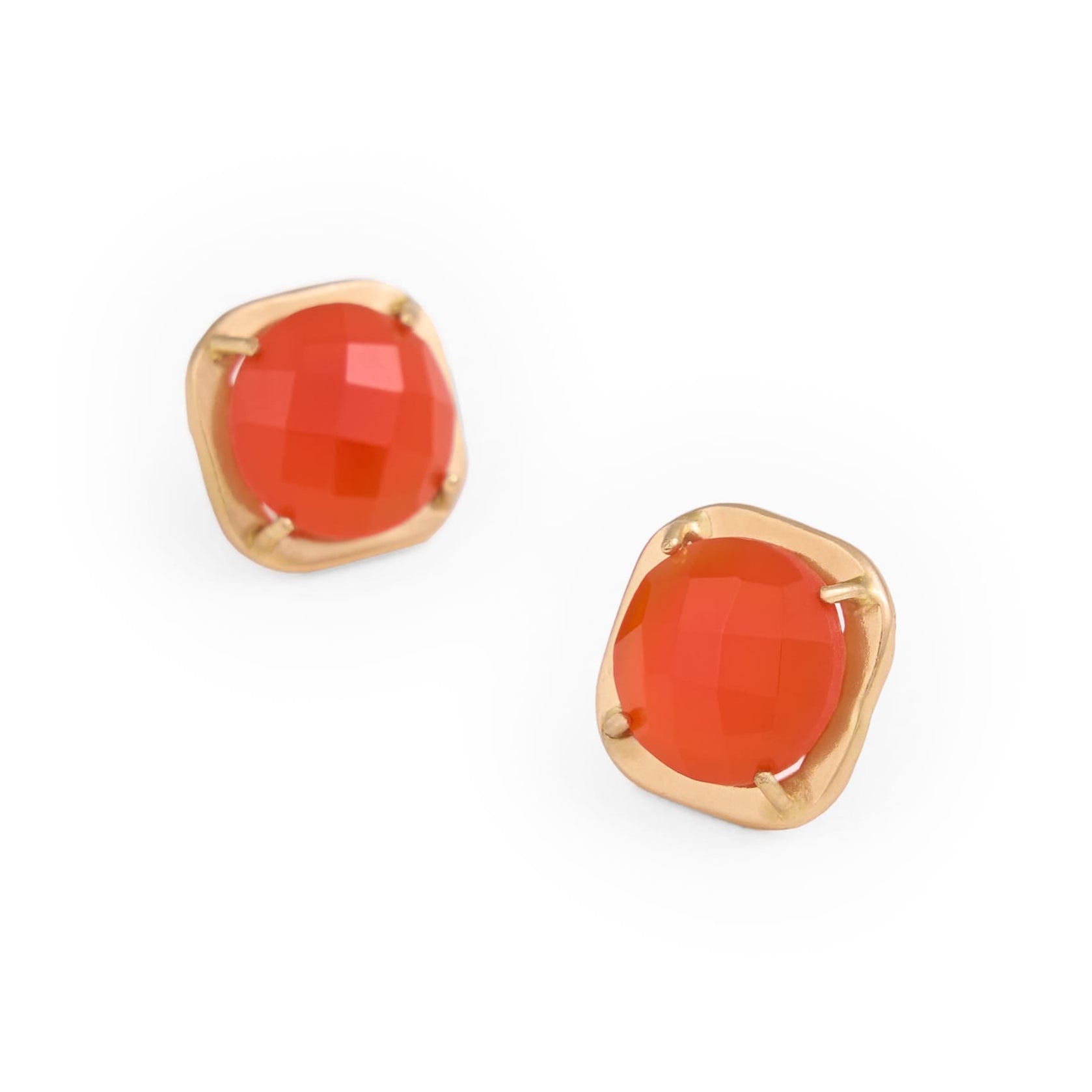 Celeste Single Stone Post Earrings Carnelian Post