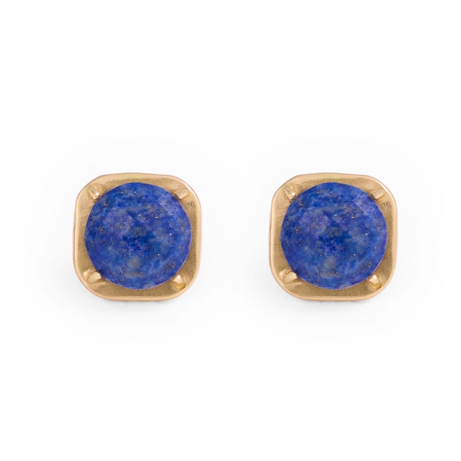 Celeste Single Stone Post Earrings Lapis Post