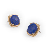 Celeste Single Stone Post Earrings Lapis Post