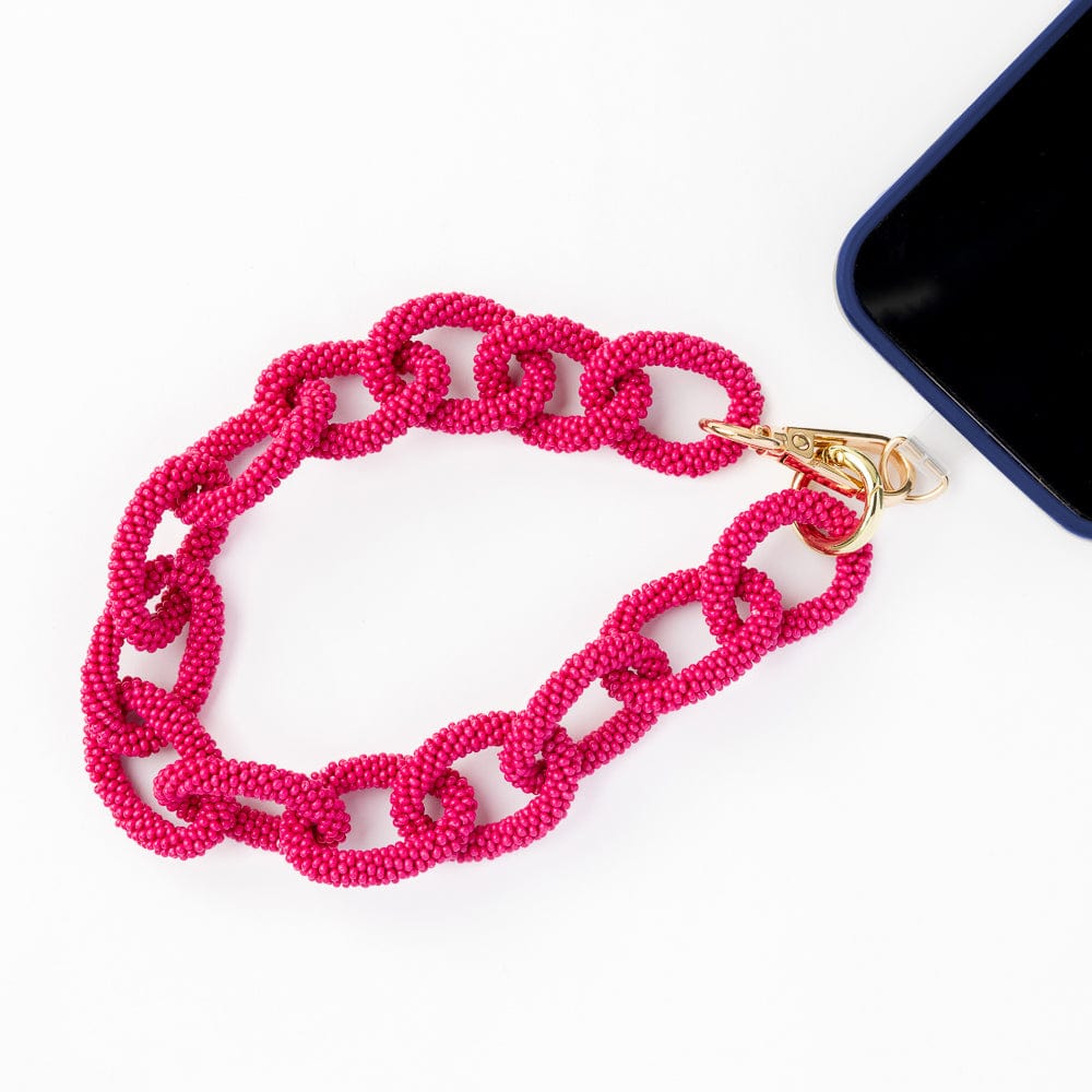 Celine Beaded Chain Link Accessory Hot Pink Phone Accessories