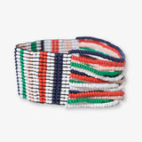 Charlie Vertical Uniform Stripes Half Woven Beaded Stretch Bracelet St. Tropez