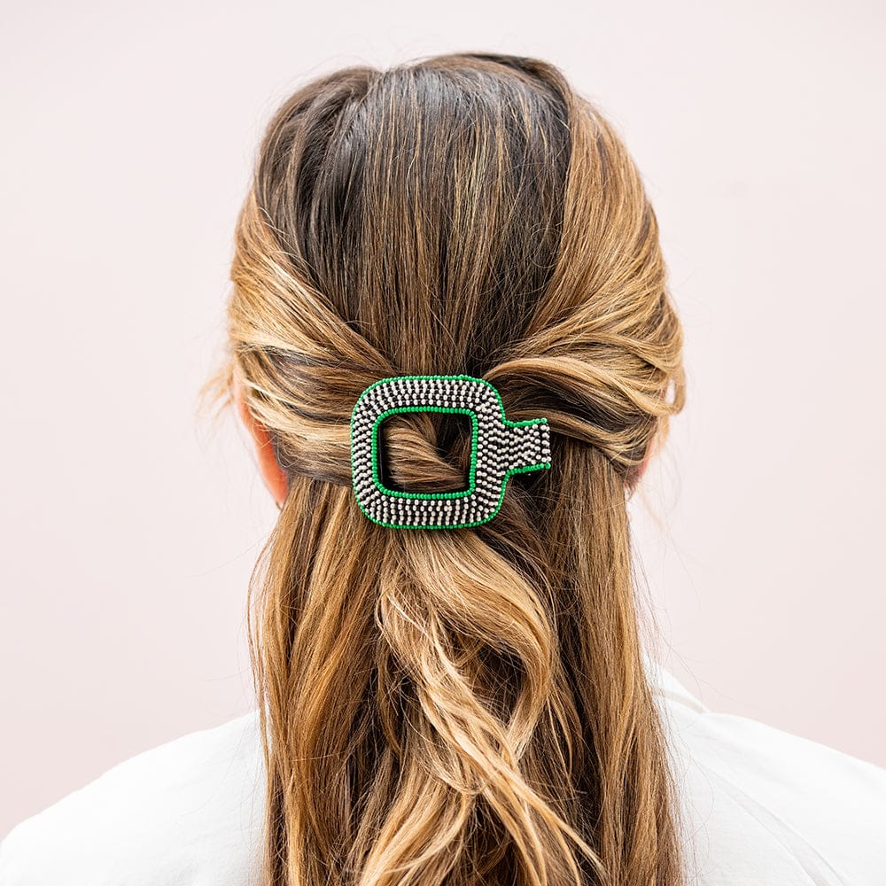 Charlotte Flat Hair Clip Green Claw