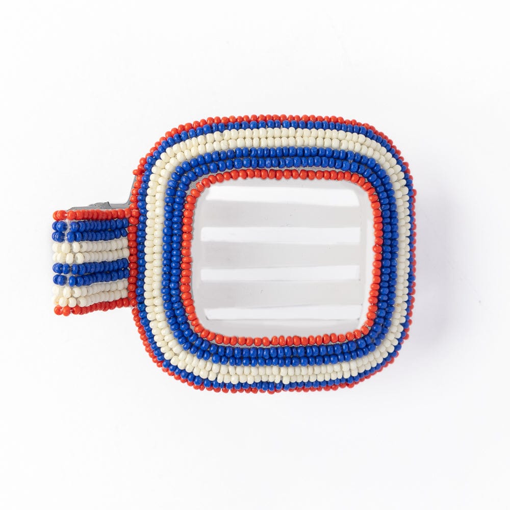 Charlotte Stripe Flat Hair Clip Lapis Claw