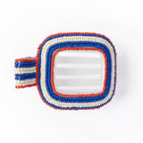 Charlotte Stripe Flat Hair Clip Lapis Claw