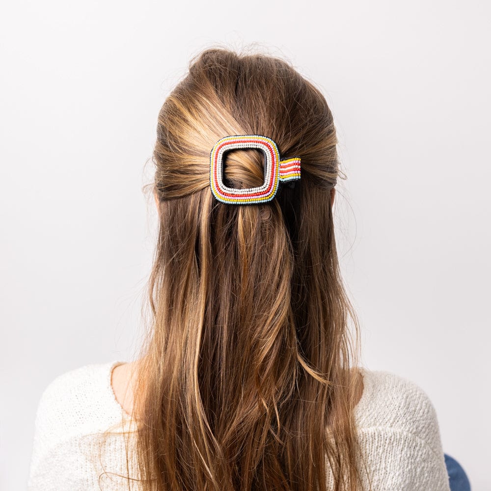 Charlotte Stripe Flat Hair Clip Multi Claw