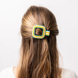 Charlotte Stripe Flat Hair Clip Turquoise Claw