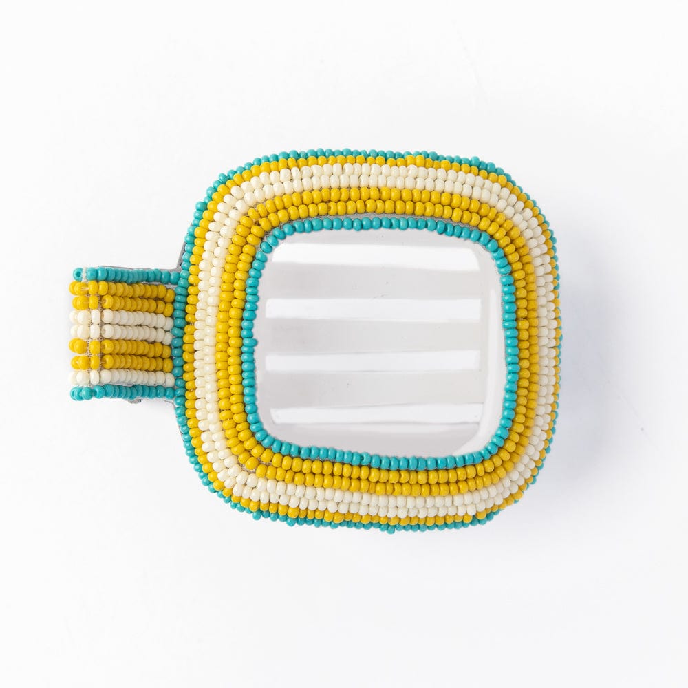 Charlotte Stripe Flat Hair Clip Turquoise Claw