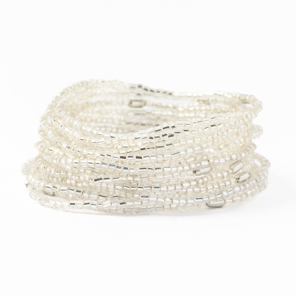 Chelsea 18 Strand Luxe Beaded Bracelet Set Silver Stack