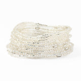 Chelsea 18 Strand Luxe Beaded Bracelet Set Silver Stack