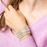 Chelsea 18 Strand Luxe Beaded Bracelet Set Silver Stack