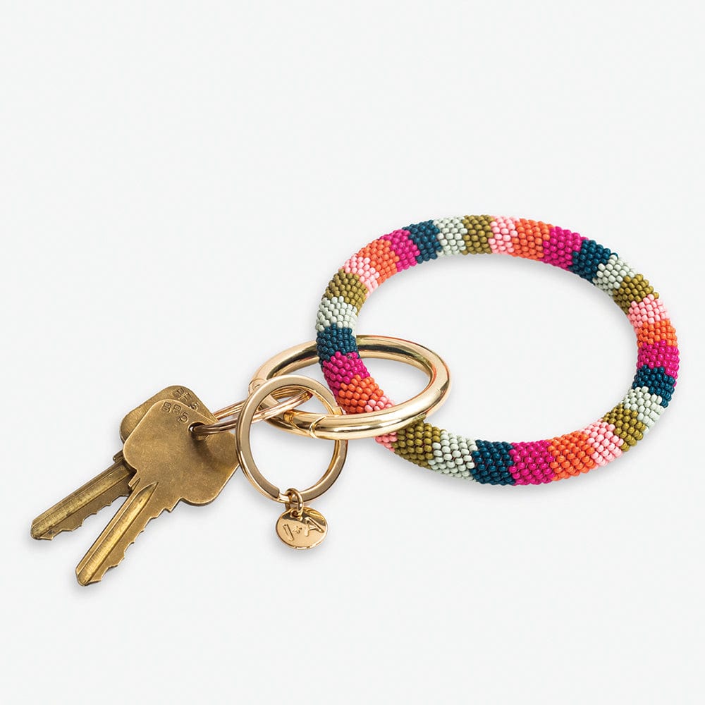 Chloe Stripe Beaded Key Ring Bracelet Rainbow – INK+ALLOY, LLC