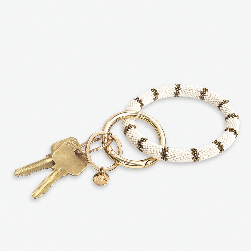 Chloe Stripe Key Ring Cream key rings + bag accessories