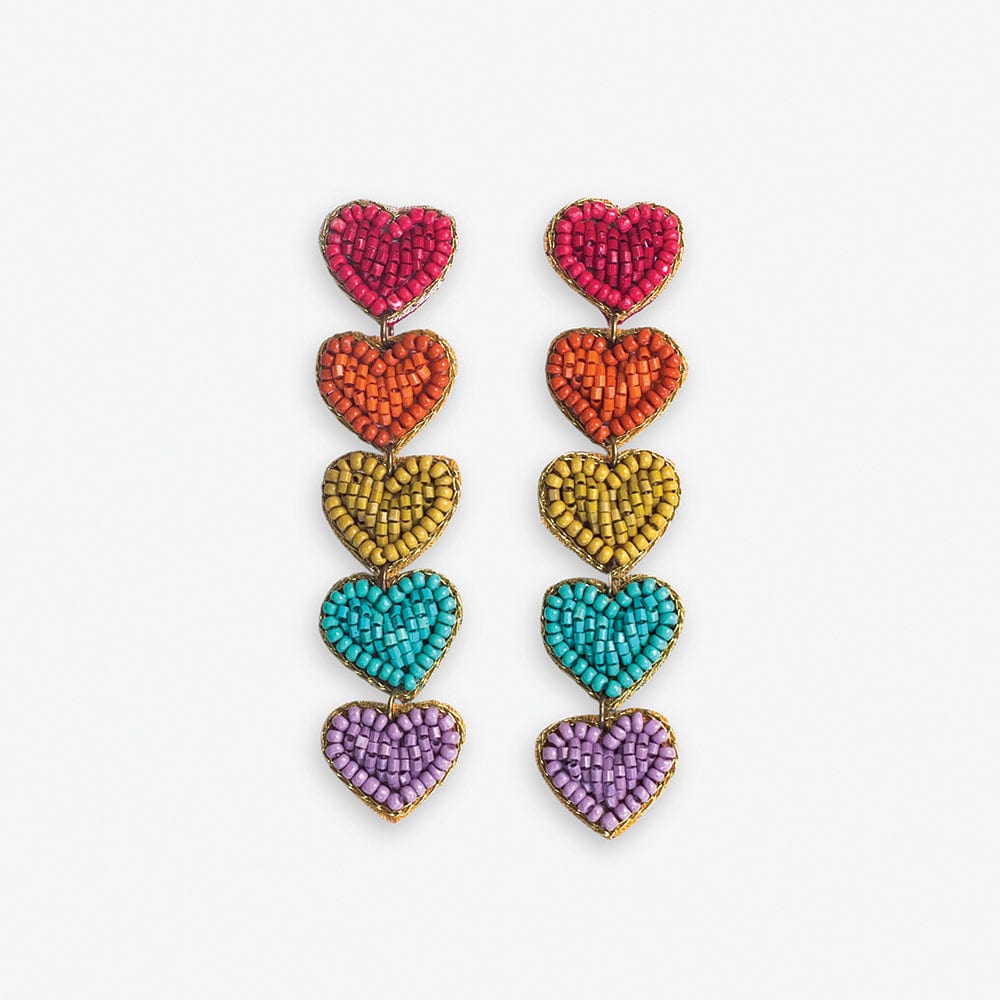 Christina Rainbow Heart Earrings Red Earrings