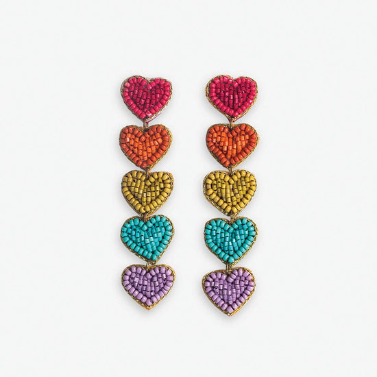 Christina Rainbow Heart Earrings Red Earrings