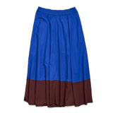 Clementine Colorblock Skirt Blue + Brown Skirt