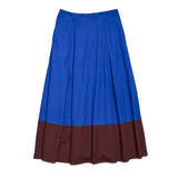 Clementine Colorblock Skirt Blue + Brown Skirt