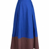 Clementine Colorblock Skirt Blue + Brown Small Skirt