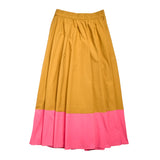 Clementine Colorblock Skirt Camel + Hot Pink Skirt