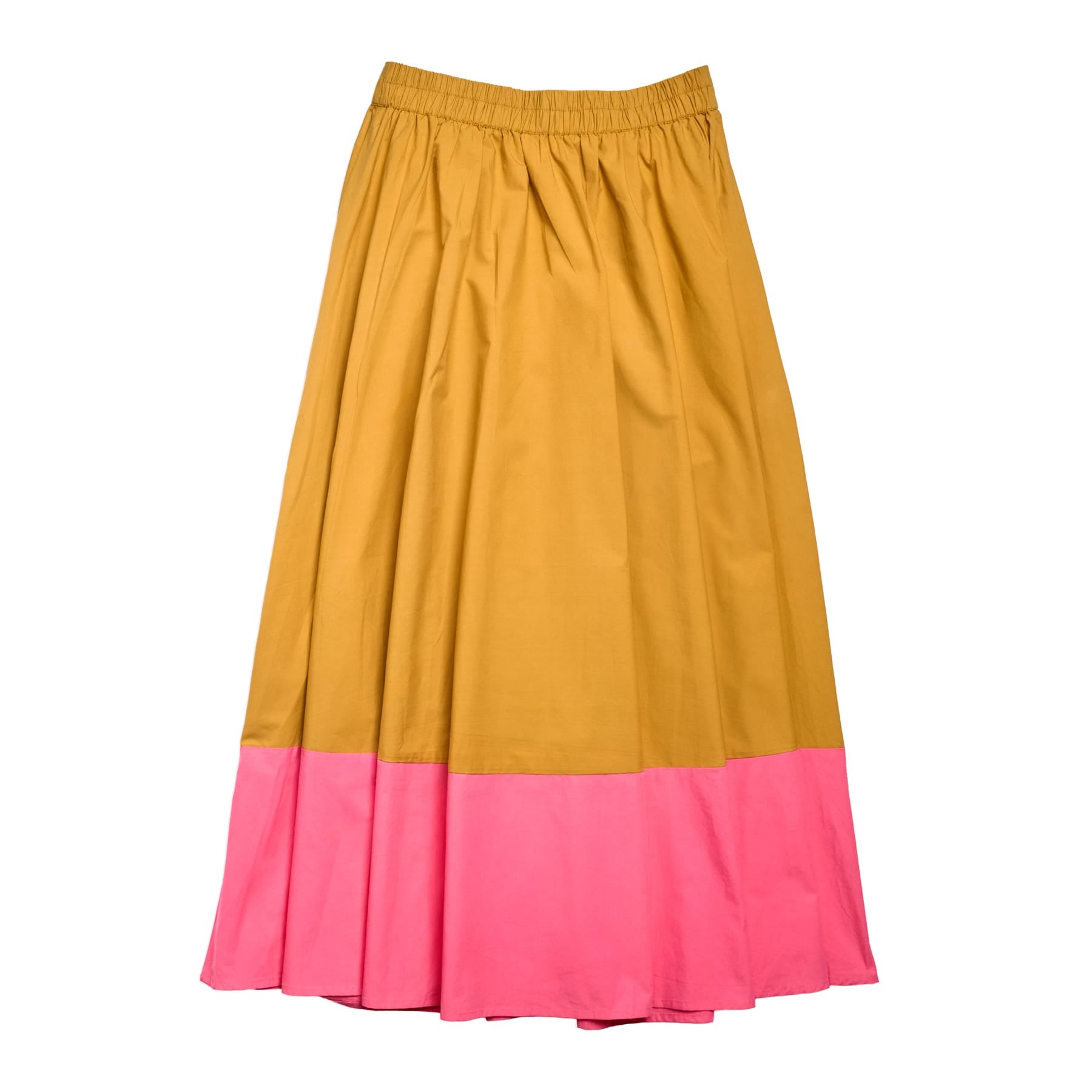 Clementine Colorblock Skirt Camel + Hot Pink Skirt
