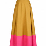 Clementine Colorblock Skirt Camel + Hot Pink Small Skirt