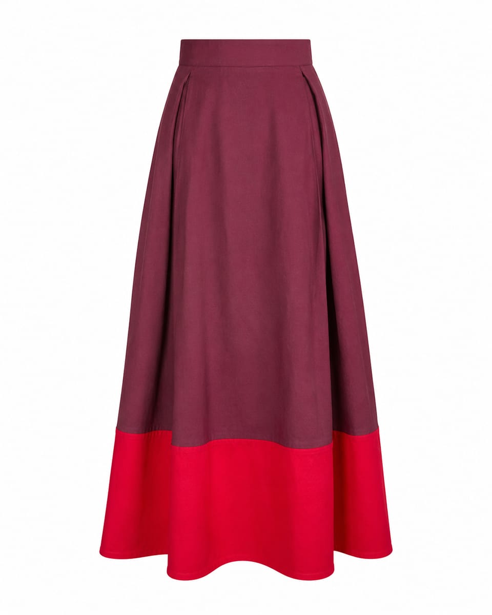 Clementine Colorblock Skirt Port + Red Small Skirt
