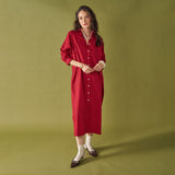 Colette Shirtdress In Port + Red Stripe Dress