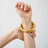 Cora Single Bangle Matte Brass Bracelet