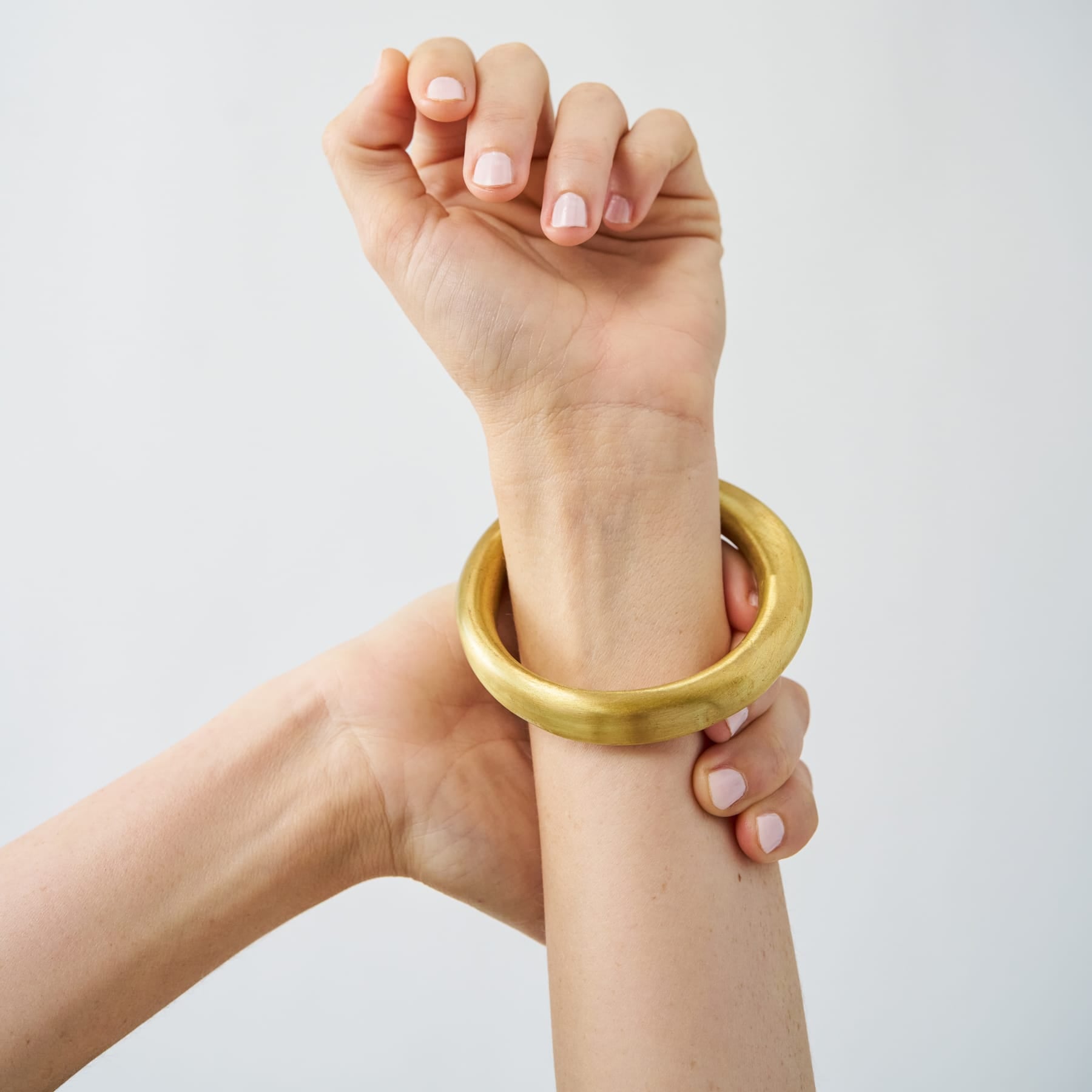 Cora Single Bangle Matte Brass Bracelet