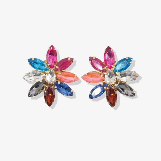 Dahlia Multi Mixed Post Earrings Rainbow Earrings