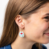 Danielle Round Ceramic Earring With Poppies Drop